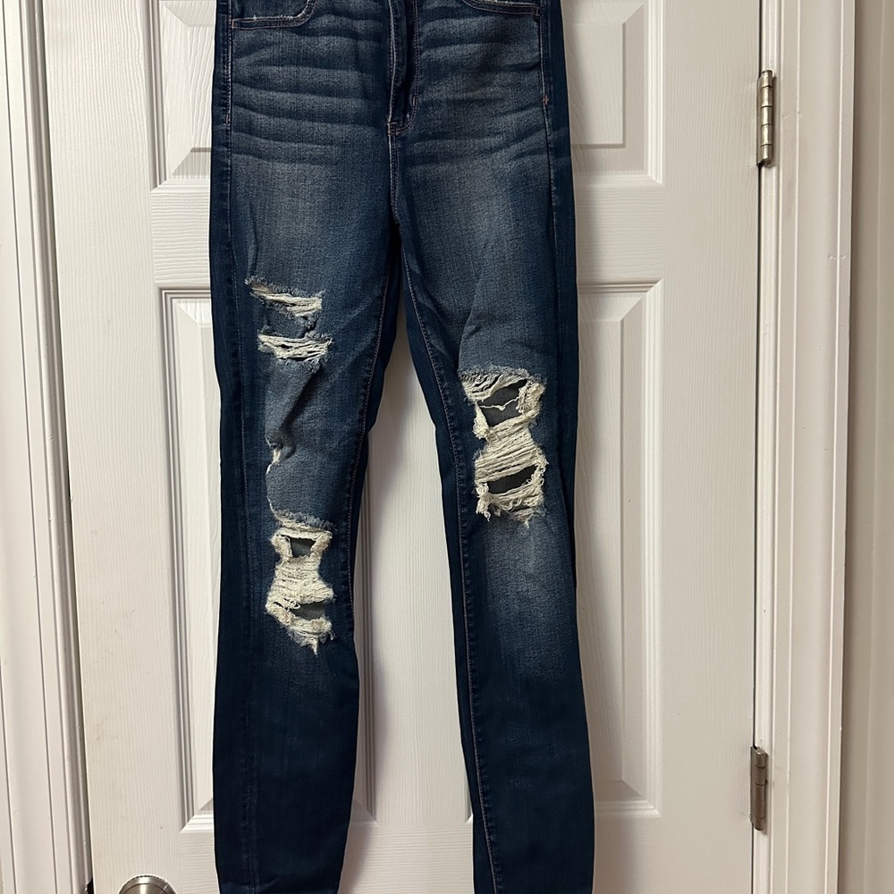 American Eagle Dark Wash Jeans Super Stretch Sz 6 XL